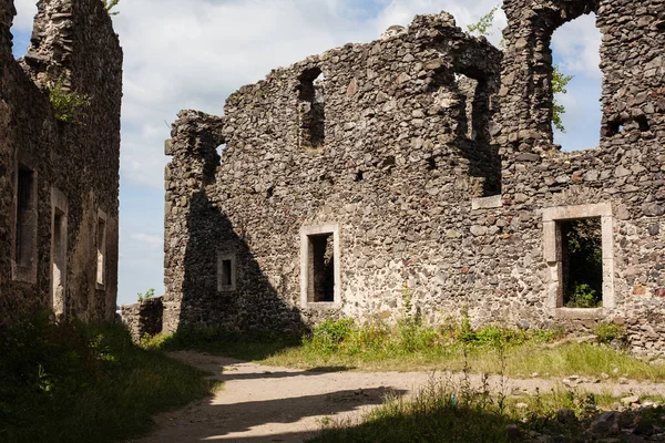 Ruínas do Castelo Nevytske na região de Transcarpathian. Fotografia de Uzhgorod. Castelo de Nevitsky construído no século XIII. Ucrânia . — Fotografia de Stock