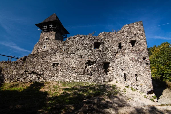 De ruïnes van kasteel Nevytske in de Transcarpathian regio. Main tower (donjon houden) — Stockfoto