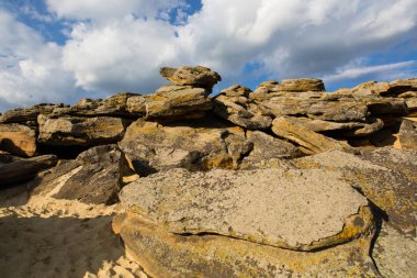 Taş aralığı Kamyana Mohyla, Terpinnya Köyü,: Zaporizhia Oblast, Ukrayna