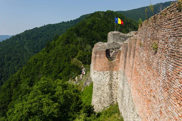 Разрушенный замок Поэнари на горе Кетатея в Румынии — стоковое фото