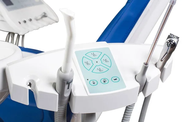 Οδοντίατρος επαγγελματικό ιατρικό εξοπλισμό που απομονώνονται σε λευκό — Φωτογραφία Αρχείου