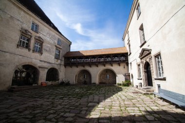 Olesko, Ukrayna - 23 Temmuz 2009: görünümüne tarihi kalenin Olesko, Lviv region, Ukrayna