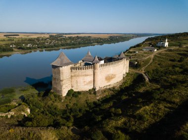 Medieval fortress in the Khotyn town West Ukraine. The castle is the seventh Wonder of Ukraine. clipart