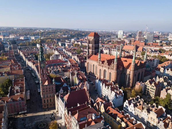 Widok z lotu ptaka Katedra Najświętszej Maryi Panny w Gdańsku — Zdjęcie stockowe