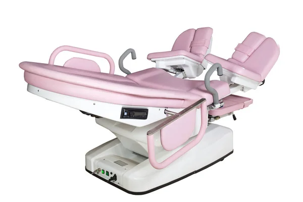 Cama de operación y silla genicológica de diagnóstico, consulta de mujeres —  Fotos de Stock