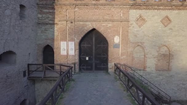 Medzhybizh Ukraine August 2019 Aerial Medzhybizh Castle Main Entrance Castle — 图库视频影像