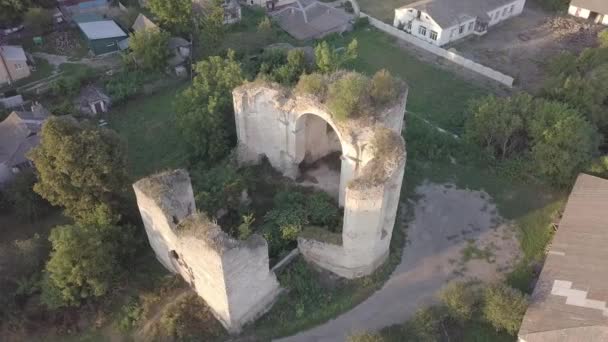 Vista Aérea Para Arruinada Igreja Santíssima Trindade Medzhybizh Construir Por — Vídeo de Stock
