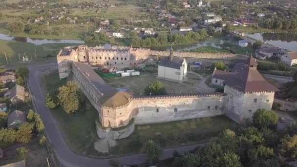 Aérienne Château Medzhybizh Des Fortres Les Forts Couronne Royaume Pologne — Video