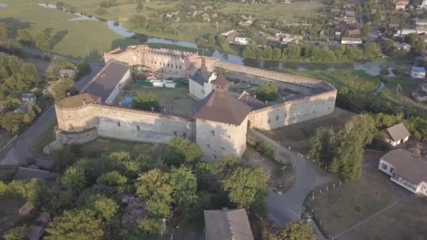 Aerial Dan Medzhybizh Kalesi Podolia Daki Polonya Krallığı Nın Güçlü — Stok video