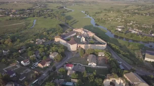 Aerial Medzhybizh Castle One Strongest Fortres Crown Kingdom Poland Podolia — Stock Video