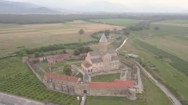 Aerial View Alaverdi Monastery One Biggest Sacred Objects Georgia Located — Stock Video