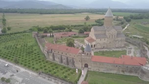 Vista Aérea Para Mosteiro Alaverdi Dos Maiores Objetos Sagrados Geórgia — Vídeo de Stock