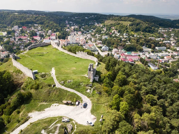 Berömd Ukrainsk Landmärke Antenn Sommar Syn Ruinerna Antika Slott Kremenets — Stockfoto