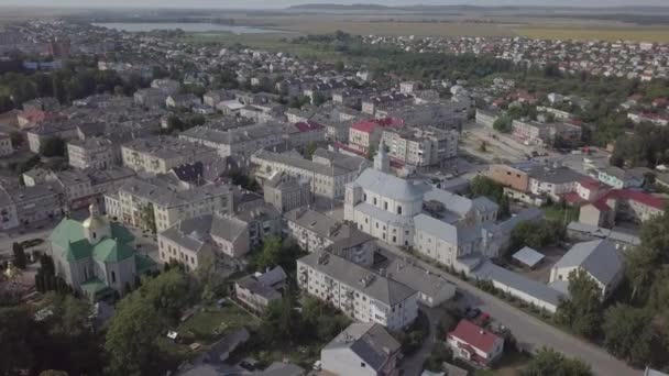 Aerial View Church Assumption Blessed Virgin Mary Center Historical City — Stock Video