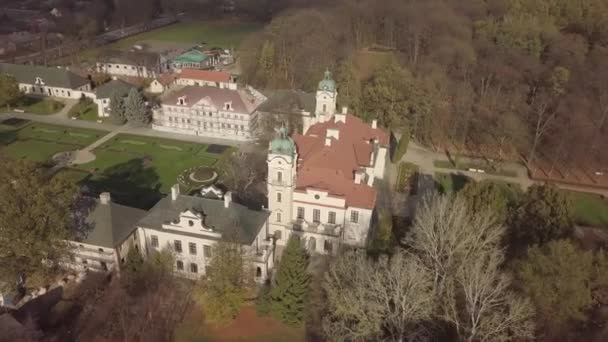 Kozlowka Poland October 2019 Aerial Autumn View Zamoyski Palace Kozlowka — 비디오