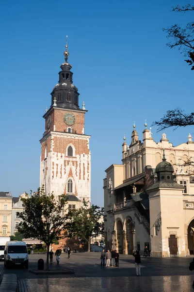 Krakow Poland October 2018 City Hall Tower Main Market Square — стокове фото