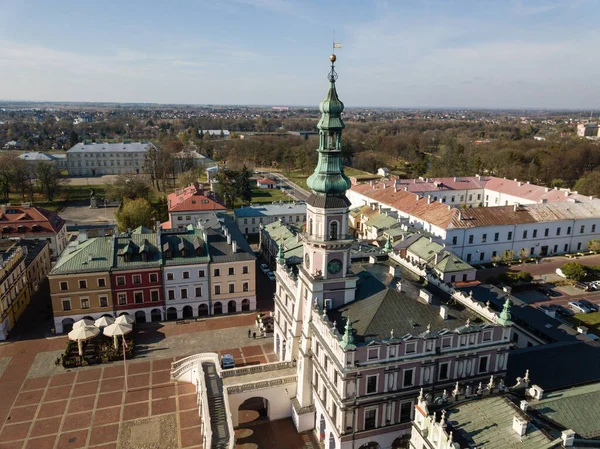 Zamosc Poland November 2019 Aerial Main Town Hall Great Market — стокове фото