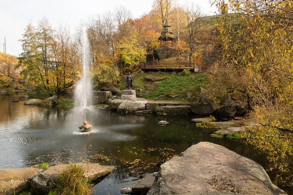 乌克兰Korosten秋季公园的空中景观 — 图库照片