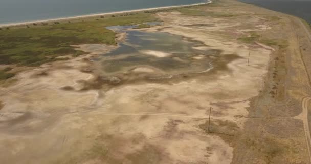 Vue Aérienne Du Parc Naturel National De L'estuaire De Tuzly Près De La Côte De La Mer Noire, Ukraine