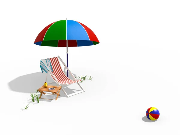 Zomer op het strand - 3D Stockafbeelding