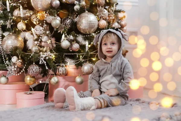 Noel Atmosferinde Bebek Portresi — Stok fotoğraf
