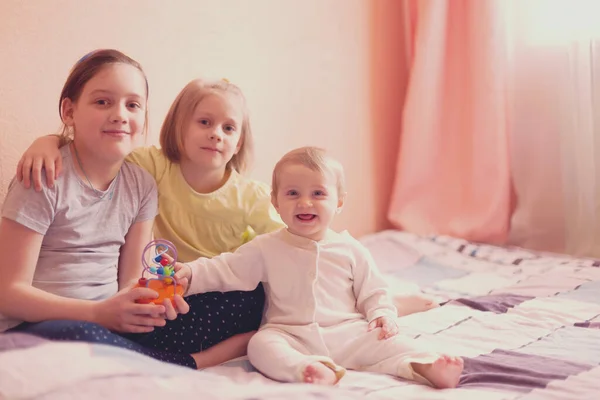 Tres Chicas Ocho Siete Año — Foto de Stock