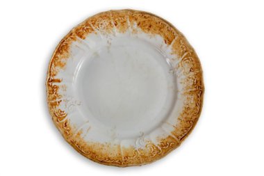 Kirli plateon beyaz arka plan