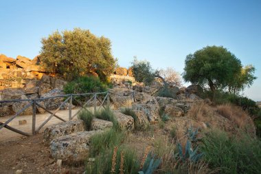  Bir sembol tapınaklar, Agrigento, Sicilya Vadisi olan Harabeleri.