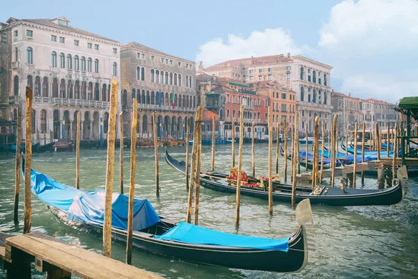 Venedig og gondoler - Stock-foto