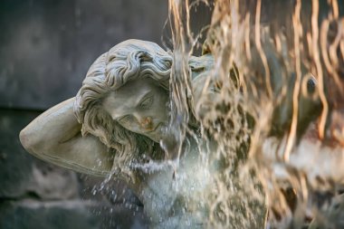 Amenano Çeşme Tarih Piazza del Duomo Catania, Sicilya, İtalya 