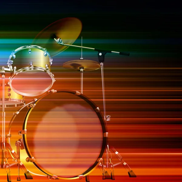 ドラム キットと抽象的なグランジ背景 — ストックベクタ