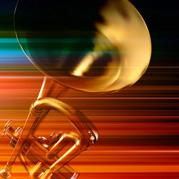 Abstracte grunge achtergrond met trompet — Stockvector