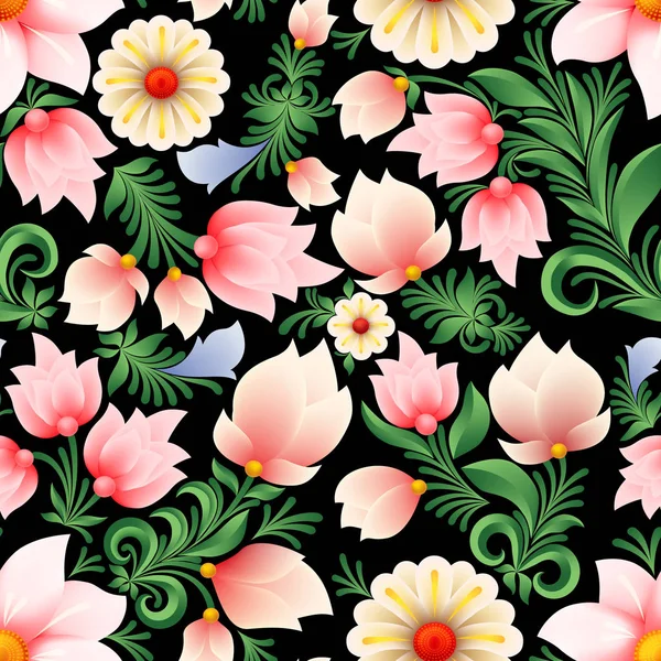 抽象的な春シームレスな花飾り — ストックベクタ