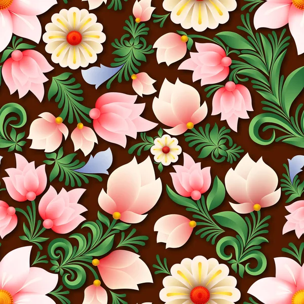 Ornamento floral abstracto de primavera sin costuras — Vector de stock