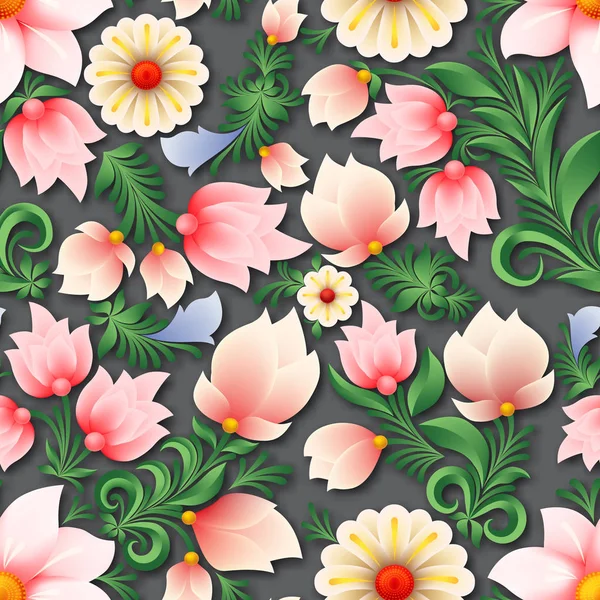 Abstrait printemps ornement floral sans couture — Image vectorielle