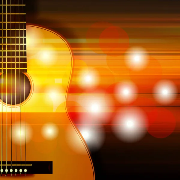 Fond abstrait avec guitare acoustique — Image vectorielle