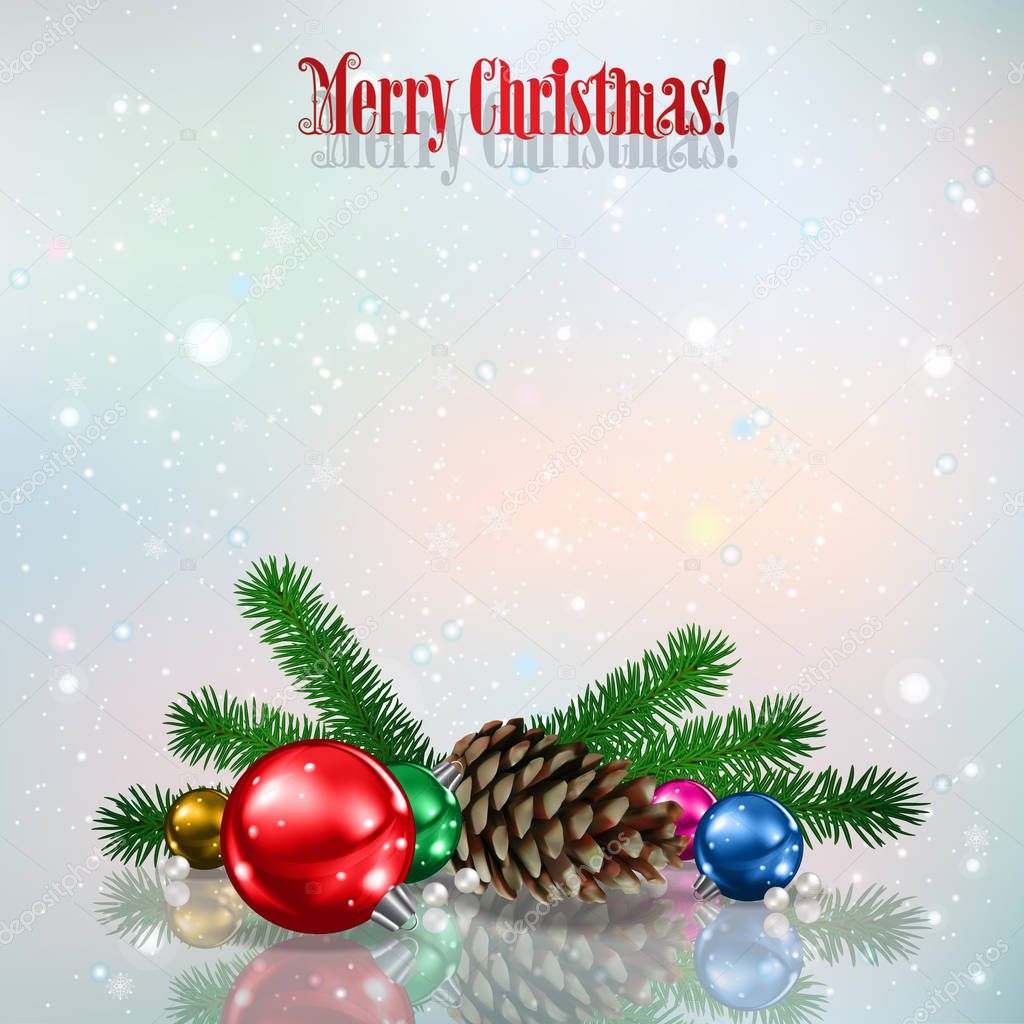 Abstract celebration background with Christmas decorations