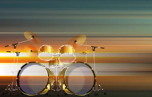 Abstract grunge background with drum kit — Stock Vector