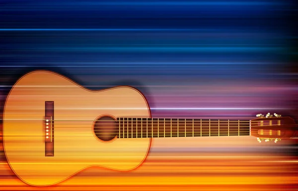 Abstrakt bakgrund med akustisk gitarr — Stock vektor