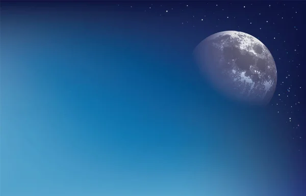 Sfondo Astratto Con Luna Giorno Cielo Vettoriale Illustrazione — Vettoriale Stock