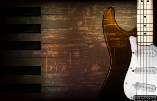 Абстрактний гранжевий фон з електричною гітарою — стоковий вектор