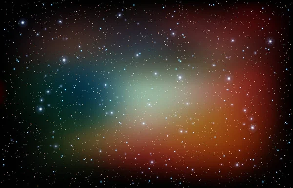 Universo colorido lleno de estrellas nebulosa y galaxia — Vector de stock