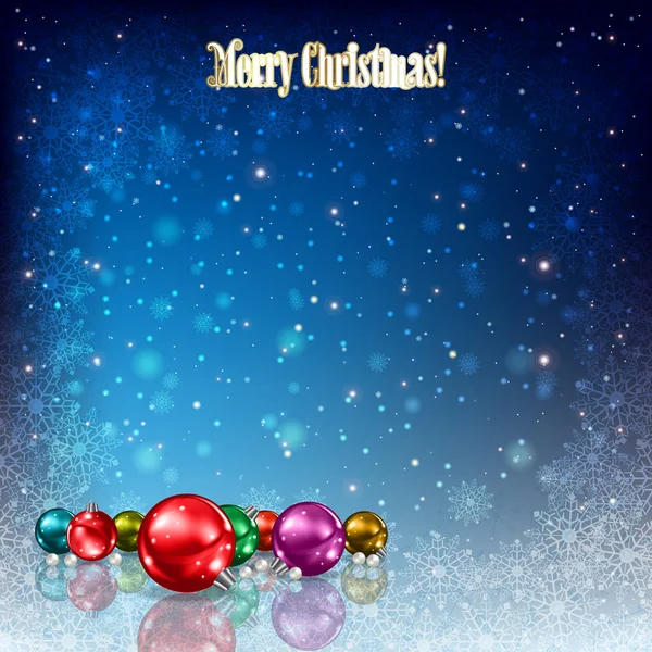 クリスマスの装飾と雪の結晶の抽象的な背景 — ストックベクタ