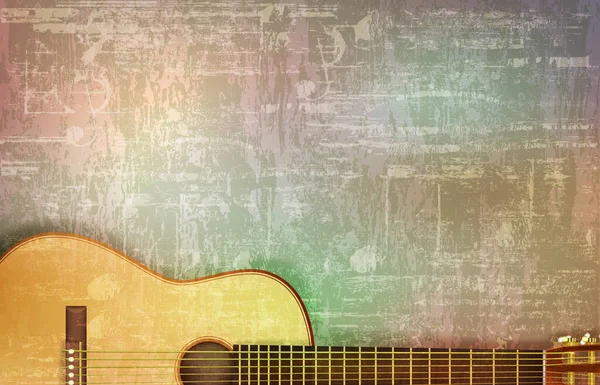 Абстрактный серый гранж винтажное звучание фона акустической гитары — стоковый вектор