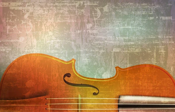 Astratto grigio grunge vintage suono sfondo violino vettore illu — Vettoriale Stock