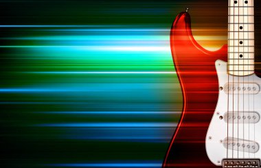 soyut yeşil elektro gitar ile müzik arka plan bulanıklık