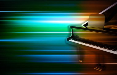 soyut yeşil kuyruklu piyano ile müzik arka plan bulanıklık