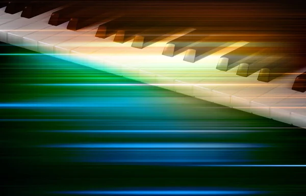 带钢琴的抽象绿色模糊的音乐背景 — 图库矢量图片