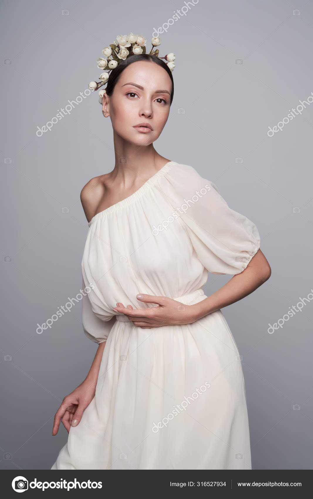 Vestido branco best sale grego