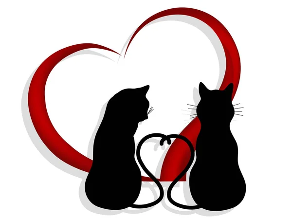 Cats in love — Stock Vector